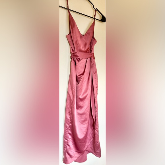 Lulus Joice Satin Midi Dress: Mauve, XS - Picture 4 of 15